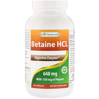 Betaine HCL, 648 mg , 250 Capsules - изображение