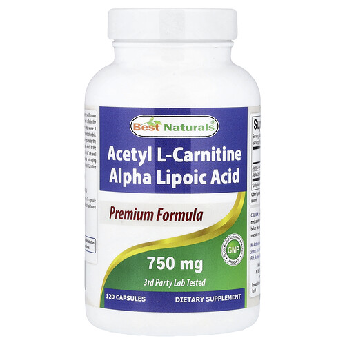 Best Naturals Acetyl L-Carnitine Alpha Lipoic Acid, 120 Capsules