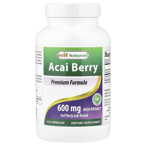Best Naturals Acai Berry, 600 mg, 120 Capsules