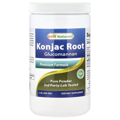 Best Naturals, Glucomanano de raíz de konjac, 454 g (1 lb)
