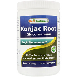 Отзывы о Best Naturals, Konjac Root Glucomannan Powder, 1 lb (454 g)