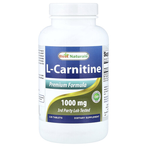 Best Naturals, L-Carnitina, 1000 mg, 120 tabletas
