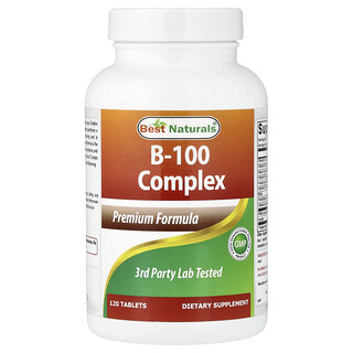Best Naturals, B-100-kompleks, 120 tabletter