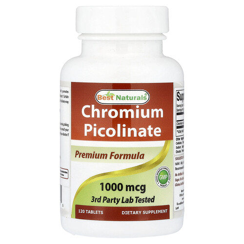 Best Naturals Chromium Picolinate 1000 mcg 120 Tablets