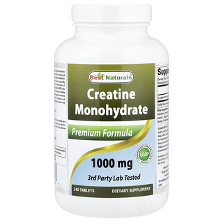 Best Naturals, Monohidrato de creatina, 1000 mg, 240 comprimidos