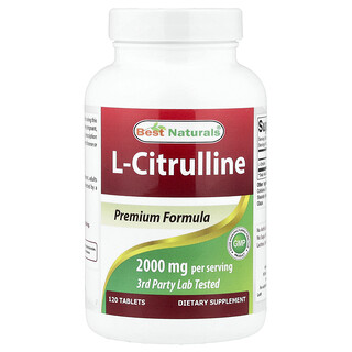 Best Naturals, L-citrulina, 120 comprimidos (1000 mg por comprimido)