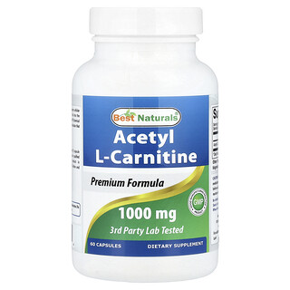 Best Naturals, Acetil-L-carnitina, 1,000 mg, 60 cápsulas