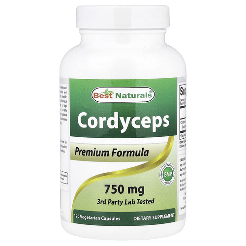 Best Naturals, Cordyceps, 750 mg, 120 Vegetarian Capsules
