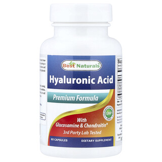 Best Naturals, Hyaluronic Acid with Glucosamine & Chondroitin Sulphate, 60 Capsules