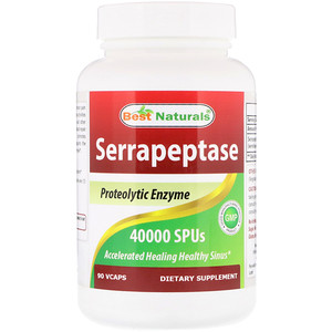 Отзывы о Best Naturals, Serrapeptase, 40000 SPUs, 90 Vcaps
