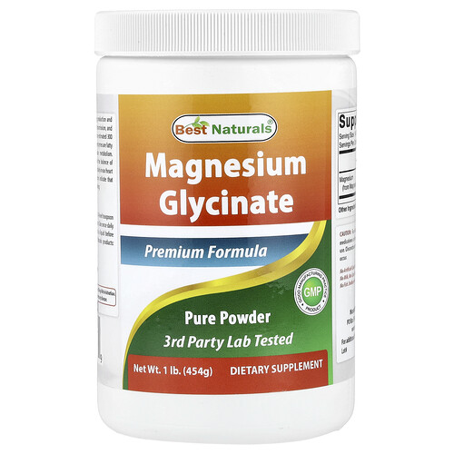 Best Naturals Magnesium Glycinate Powder, 1 lb (454 g)