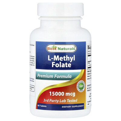 Product Image for Best Naturals, L-Methyl Folate, 60 Tablets (25,000 mcg per Tablet)