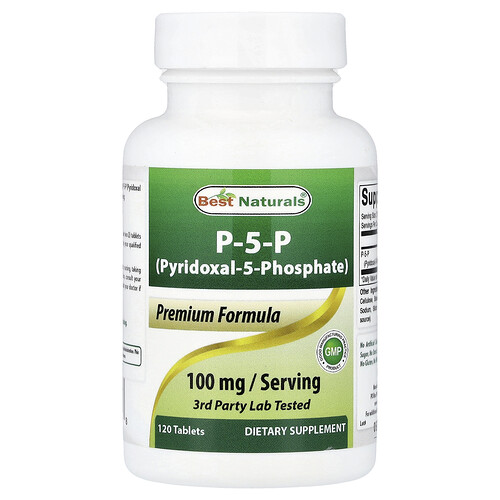 Best Naturals P-5-P (Pyridoxal-5-Phosphate), 120 Tablets (50 mg per Tablet)