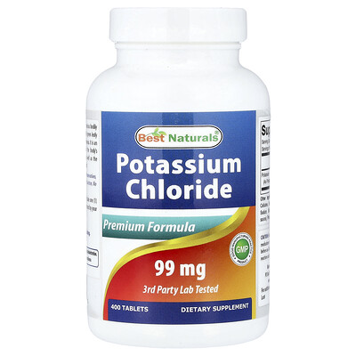 Product Image for Best Naturals, Potassium Chloride, 99 mg, 400 Tablets