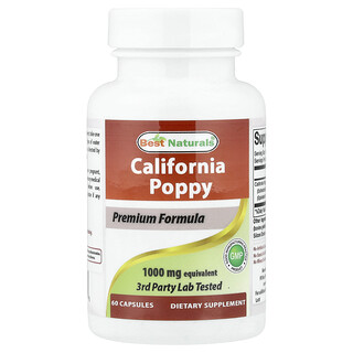 Best Naturals, Pavot de Californie, 60 capsules (250 mg pièce)