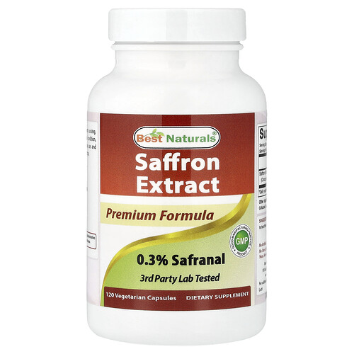 Best Naturals Saffron Extract, 120 Vegetarian Capsule (88.5 mg per Capsule)