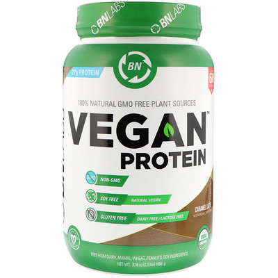 BN LABS Vegan Protein, Caramel Latte, 2.3 lb (1066 g)