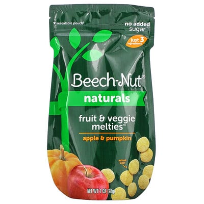 Купить Beech-Nut Naturals, фруктово-овощная смесь, этап 3, яблоко и тыква, 28 г (1 унция)