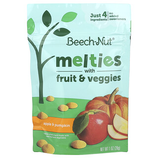 Beech-Nut, Melties con frutas y vegetales, 8 meses en adelante, Manzana y calabaza, 28 g (1 oz)
