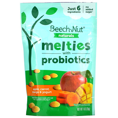 Beech-Nut Naturals, расплав с пробиотиками, этап 3, яблоко, морковь, манго и йогурт, 28 г (1 унция)