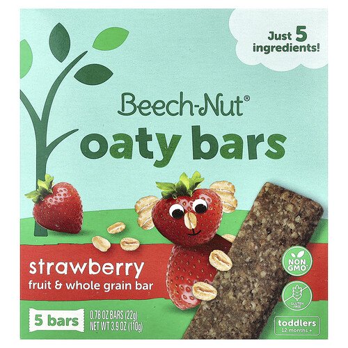 Beech-Nut, Oaty Bars, Oaty Bars, ab 12 Monaten, Erdbeere, 5 Riegel, je 22 g (0,78 oz.).