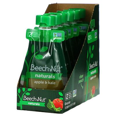 Beech-Nut Naturals, этап 2, яблоко и капуста, 6 пакетиков по 99 г (3,5 унции)