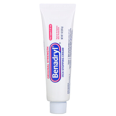 Benadryl Original Strength, Itch Stopping Cream, Ages 2+, 1 oz (28.3 g)