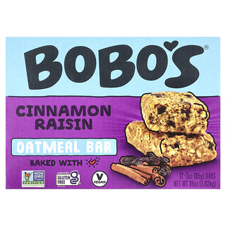 Bobo's Oat Bars, Barra de Aveia, Canela e Passas, 12 Barras, 85 g (3 oz) Cada