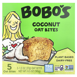 Bobo's Oat Bars, Oat Bites, Coco, 5 Bites, 37 g (1,3 oz) Cada