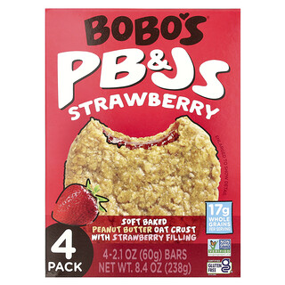 Bobo's Oat Bars, PB&Js，草莓味，4 包，每包 2.1 盎司（60 克）