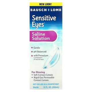Bausch + Lomb, محلول الملح، Sensitive Eyes، 12 أونصة سائلة (355 مل)