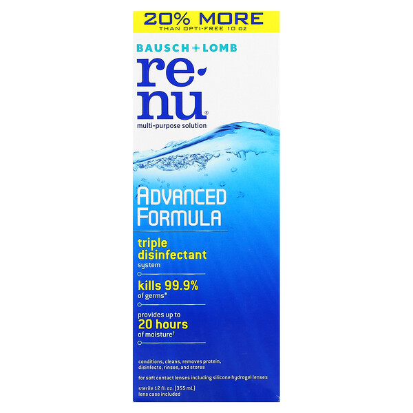 Renu, Re-Nu, Multi-Purpose Solution, Advanced Formula, 12 fl oz (355 ml)