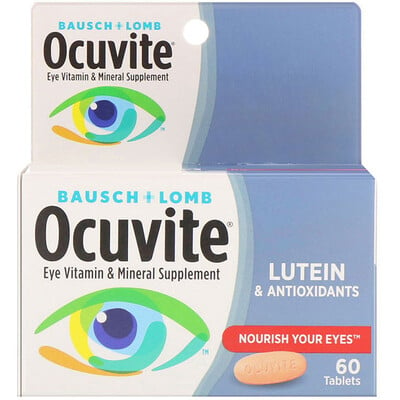 Bausch & Lomb Eye Vitamin & Mineral Supplement, Lutein & Antioxidants , 60 Tablets