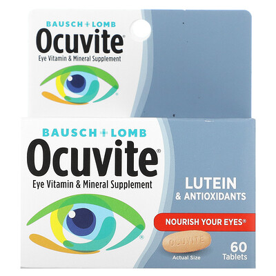 Ocuvite добавка для зрения с витаминами и микроэлементами лютеин и антиоксиданты 60 таблеток