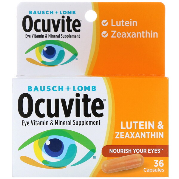 Ocuvite‏, לוטאין וזאקסנטין, 36 כמוסות רכות