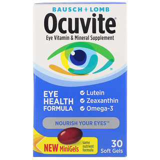 Ocuvite, تركيبة لصحة العينين، 30 كبسولة هلامية