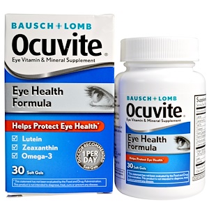 Купить Bausch & Lomb Ocuvite, Формула здоровья глаз, 30 мягких желатиновых капсул  на IHerb
