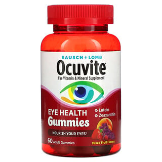 Ocuvite, علكات لصحة العينين، نكهات الفواكه المختلطة، 60 علكة للبالغين