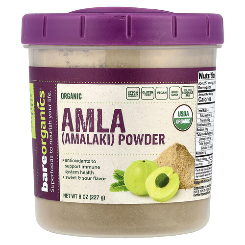 BareOrganics, Organic Amla Powder, Bio-Amla-Pulver, 227 g (8 oz.)