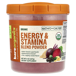 BareOrganics, Økologisk energi- og udholdenhedspulver, 227 g