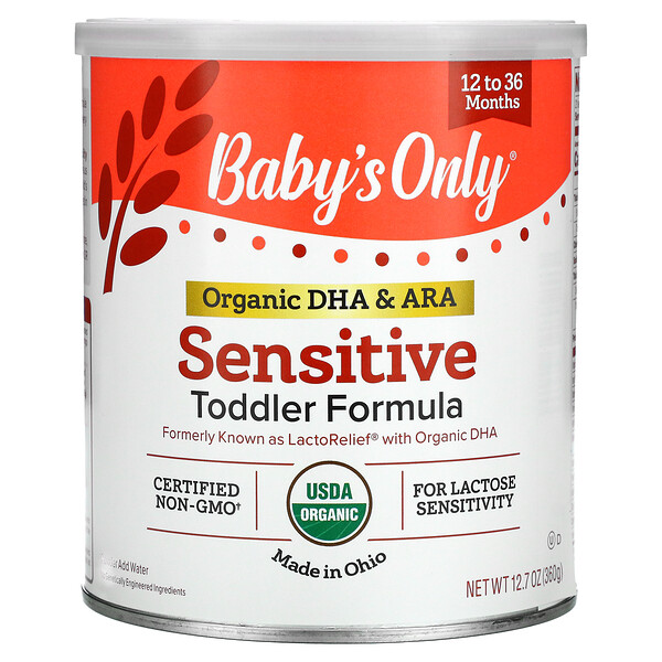 Nature's One‏, Baby's Only, Organic DHA & ARA Sensitive Toddler Formula, 12 to 36 Months, 12.7 oz (360 g)
