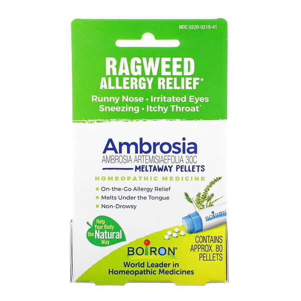 Boiron, Ambrosia, Ragweed Allergy Relief, 80 Pellets