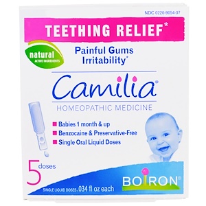 Отзывы о Бойрон, Camilia, Teething Relief, 5 Doses, .034 fl oz Each
