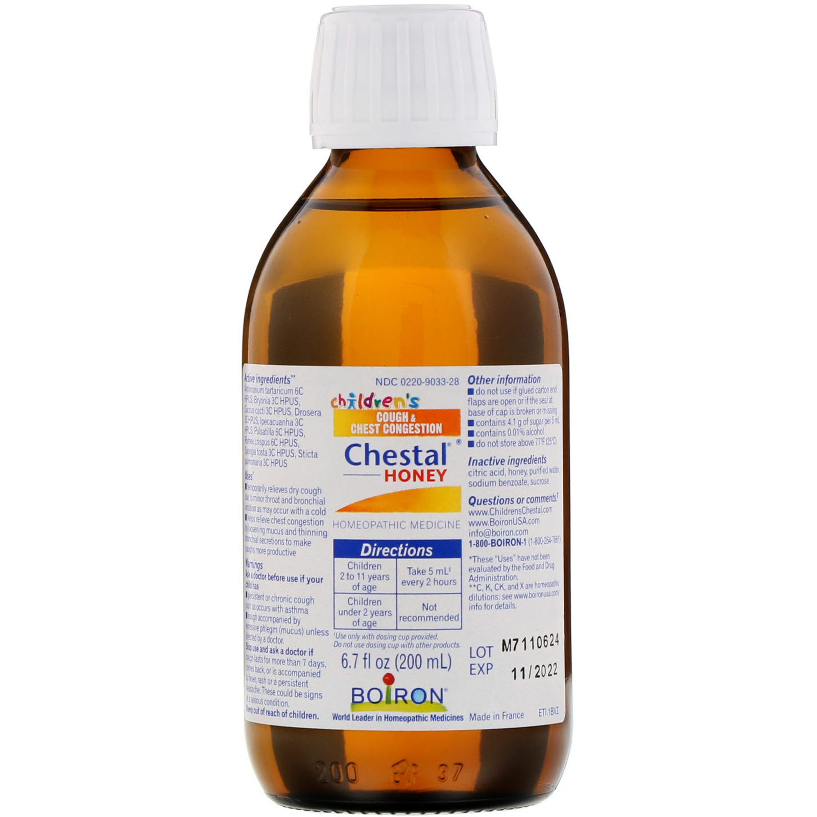Boiron, Chestal Honey, Children's Cough & Chest Congestion, 6.7 fl oz