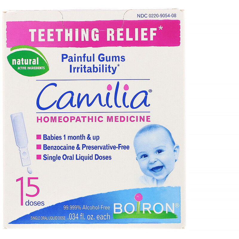 Boiron, Camilia, Teething Relief, 15 Single Liquid Doses, .034 fl oz
