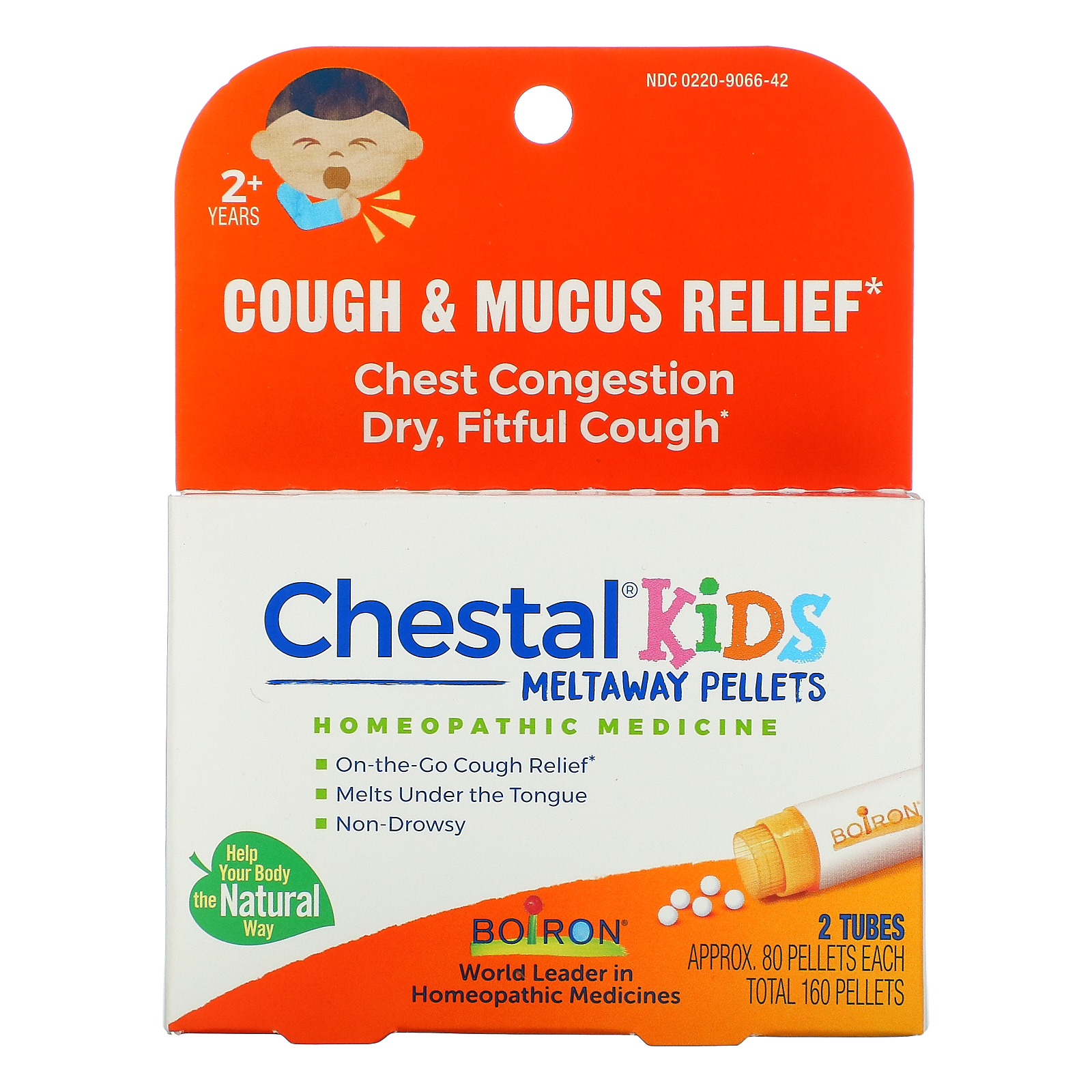 Boiron Chestal Kids Meltaway Pellets 化痰和咳嗽缓解 2 年以上 2 管 每管约80 粒 Iherb