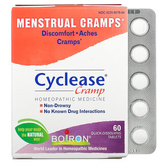 Boiron, Cyclease Cramp, calambres menstruales, 60 tabletas de disolución rápida