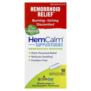 Boiron, Supositorios HemCalm®, Alivio de las hemorroides, 10 ovulos