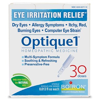 Boiron, Optique 1, Alivio para la irritación ocular, 30 dosis, 0.013 fl oz cada una