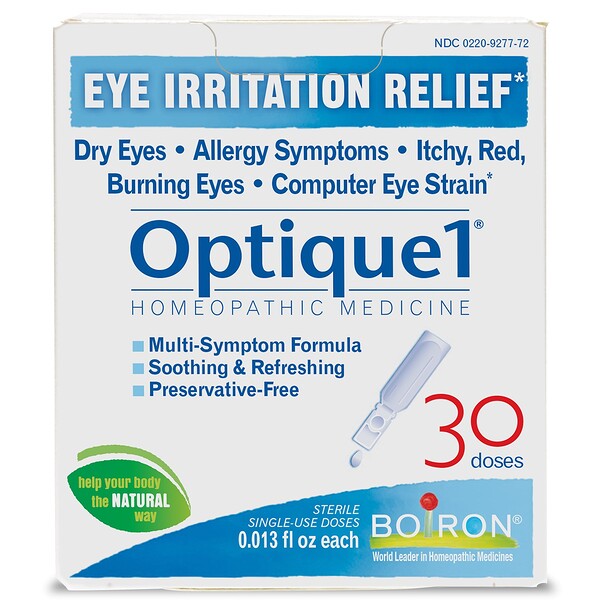 Boiron‏, Optique 1, הקלה על גירוי בעיניים, 30 מנות, 0.013 fl oz כל אחת